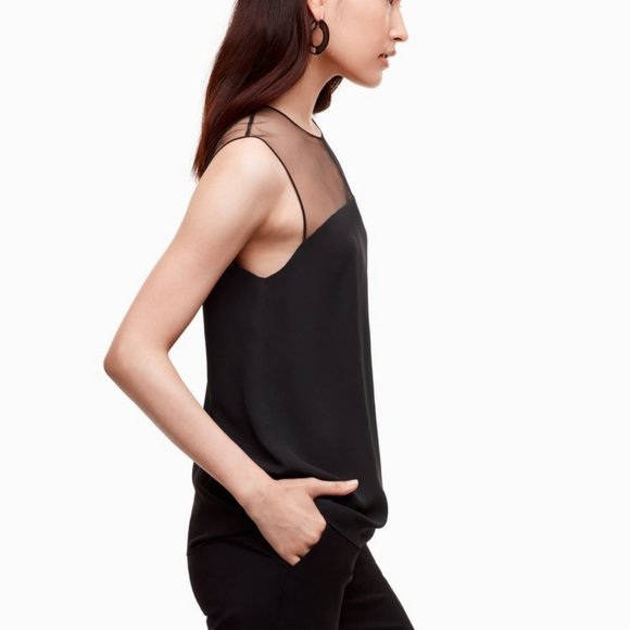 Babaton Lionel Blouse Sz Small BLACK Aritzia - Picture 4 of 9